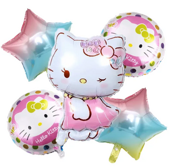 Набір фольгованих кульок Hello Kitti, колір райдужний, 5в1 pv_6439 фото