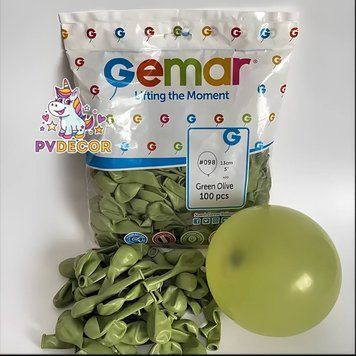 Повітряні кулі 5" (13 см) пастель оливковий Gemar упаковка 100шт pv_4996 фото