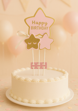 Топпер на торт Happy Birthday дитячий - зірочка pv_5856 фото