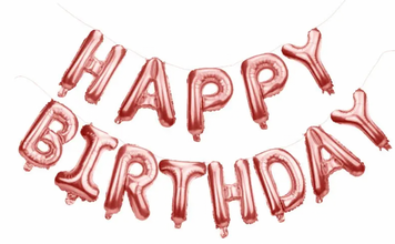 Фольгированные надувные шары HAPPY BIRTHDAY, цвет розовое золото pv_1489 фото
