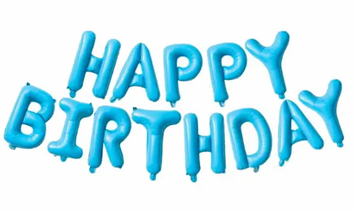 Фольгированные надувные шары HAPPY BIRTHDAY, цвет голубой pv_1490 фото