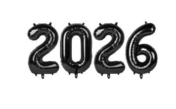 Набір фольгованих цифр "2026" чорні, 80см pv_9236 фото