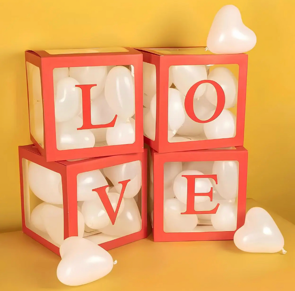 Коробки для кульок LOVE 30х30х30см, колір червоний pv_12117 фото