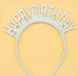 Обруч на голову "Happy Birthday" з гліттером, колір - срібло  pv_13824 фото 2
