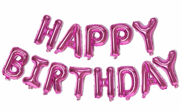Фольгированные надувные шары HAPPY BIRTHDAY, цвет фуксия pv_1495 фото