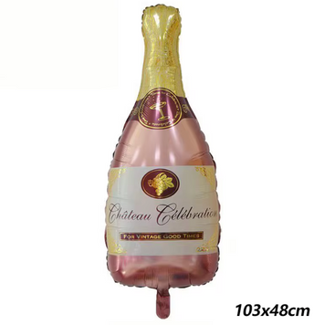 Фольгована куля Пляшка шампанського рожева, 103х48см pv_6991 фото
