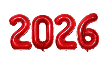 Набір фольгованих цифр "2026" червоні, 80см pv_9239 фото