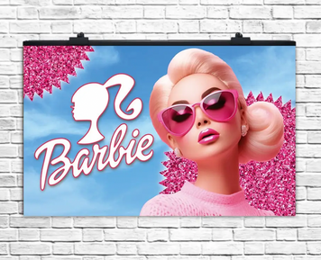 Плакат для свята Barbie рожевий 75х120 см pv_6755 фото