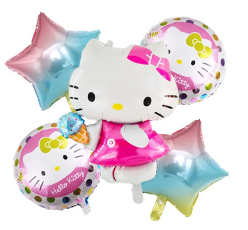 Набір фольгованих кульок Hello Kitti, колір райдужний, 5в1 pv_6440 фото