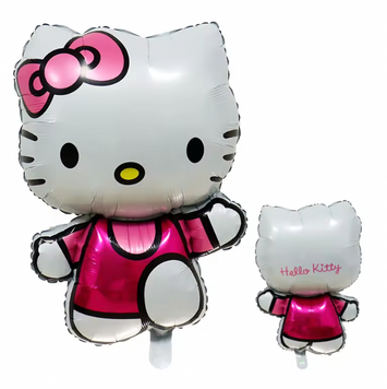 Фольгована кулька фігура Hello Kitty у рожевому костюмі pv_6216 фото