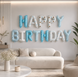 Фольгований напис "Happy Birthday" біло-блакитний з принтом pv_13879 фото 2