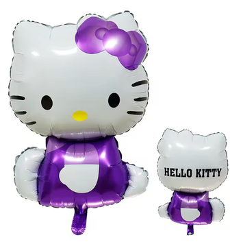 Фольгована кулька фігура Hello Kitty у фіолетовому платті pv_6218 фото