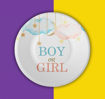 Набір святкових тарілочок білих Boy Girl 18см , 10шт pv_5621 фото