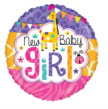 Фольгована кулька круг для дівчинки New baby girl 45см pv_5723 фото