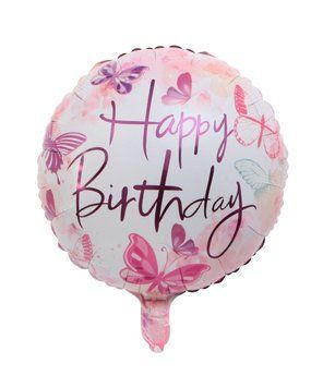 Фольгированный шар Happy Birthday бабочки (Китай) pv_459 фото