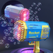 (Синій) Генератор мильних бульбашок Bazooka Rocket Bubble Gun Кулемет базука 69+ отворів з підсвіткою pv_5649 фото 3