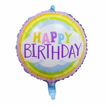 Воздушный фольгированный шар Happy Birthday радуга (Китай) pv_522 фото