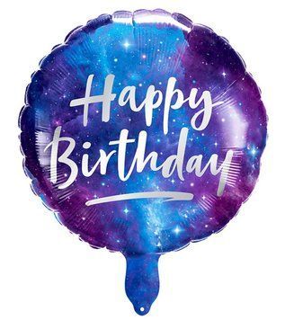 Куля фольгована кругла Happy Birthday космос (Китай) pv_723 фото