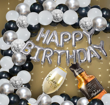 Набір куль Happy Birthday з келихом та віскі pv_4513 фото