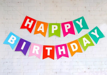 Гірлянда картонна "Happy Birthday" кольорова pv_4706 фото